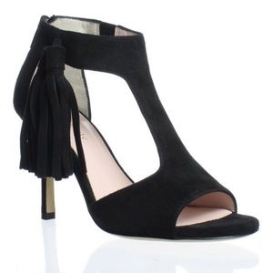 Kate Spade Black Suede Open Toe Heels